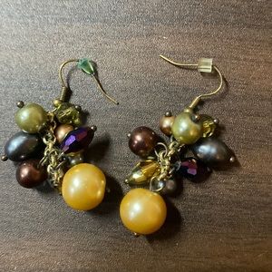 Premier designs drop pearl & gem inspired earrings